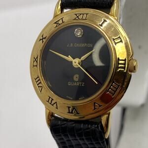 Vintage JB Champion Womens Gold Watch Works New Batteey